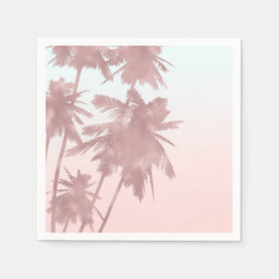 Rose Gold Pink Palms Beach Ombre Palm Trees Napkin