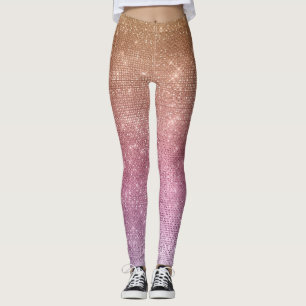 Rose Gold Pink Purple Sparkle Leggings