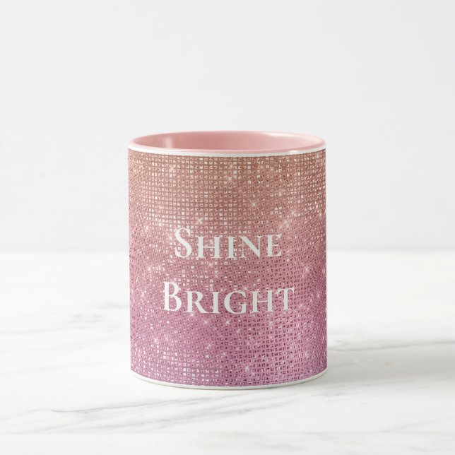 Rose Gold Pink Purple Sparkle Mug (Center)