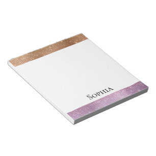 Rose Gold Pink Purple Sparkle  Notepad