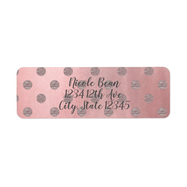 Rose Gold Pink Shine Glam Polka Dots Modern Chic (Front)