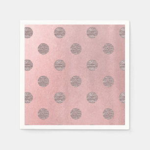 Rose Gold Pink Shine Glam Polka Dots Modern Chic Napkin