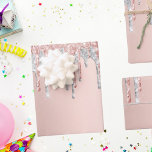 Rose gold pink silver drips wrapping paper sheet<br><div class="desc">Elegant,  classic,  glamourous and feminine style party wrapping sheets. A girly pink,  rose gold gradient background decorated with rose gold and faux silver drips,  paint dripping look.
Perfect for birthdays and Christmas gifts.</div>