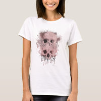 Rose Gold Pink Skull Drip Ink Splatter Graphic