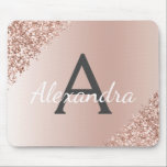 Rose Gold - Pink Sparkle Glitter Monogram Name Mouse Pad<br><div class="desc">Blush Pink - Rose Gold Faux Sparkle and Glitter Metallic Foil Monogram Name and Initial Monogram Mouse pad. This luxury chic girly monogrammed Mousepad is perfect for the home or office and would be a perfect gift for a student or co-worker. Please contact the designer for matching items.</div>
