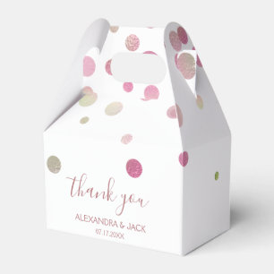 Rose Gold Pink Wedding Faux Foil Glitter Favor Box