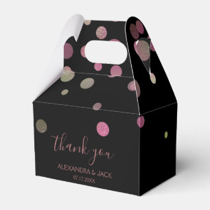 Rose Gold Pink Wedding Faux Foil Glitter Favor Box