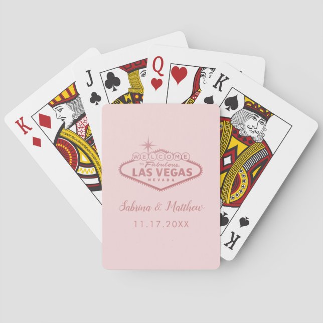 Rose Gold Pink Welcome to Las Vegas Playing Cards (Back)