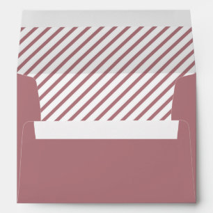 Rose Gold Pink White Striped Pattern  Envelope