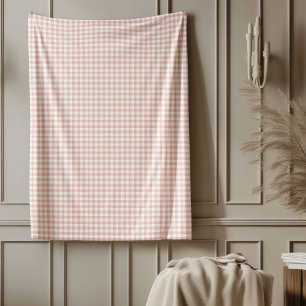 Rose Gold Plaid Blanket Soft Cozy Chequered Style