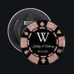 Rose Gold Poker Chip Casino Wedding Party Favour Bottle Opener<br><div class="desc">Celebrate in style with this trendy poker chip bottle opener. The design is easy to personalize with your own wording and your family and friends will be thrilled when they receive this fabulous party favour.</div>