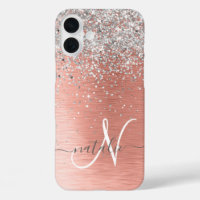Rose Gold Pretty Girly Silver Glitter Sparkly