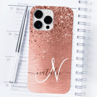 Rose Gold Pretty Girly Silver Glitter Sparkly
