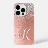 Rose Gold Pretty Girly Silver Glitter Sparkly