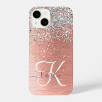 Rose Gold Pretty Girly Silver Glitter Sparkly