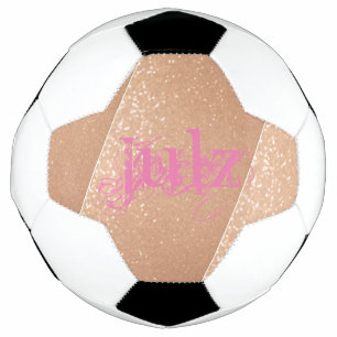 Rose Gold Pretty in Pink Personalize Soccer Ball