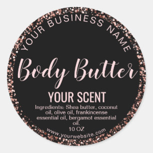 rose gold product label body butter