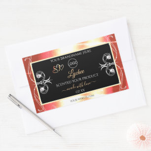 Rose Gold Product Labels Diamonds Black with Logo