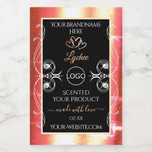 Rose Gold Produit Étiquettes Diamants Noir avec lo