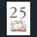 Rose Gold Pumpkin Fall Wedding Table Number Cards<br><div class="desc">Fall Pumpkins Table Number Cards</div>