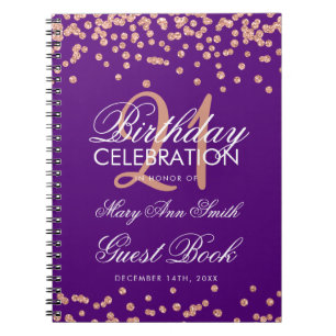 Rose Gold Purple 21e Anniversaire Livre d'hôtes Co