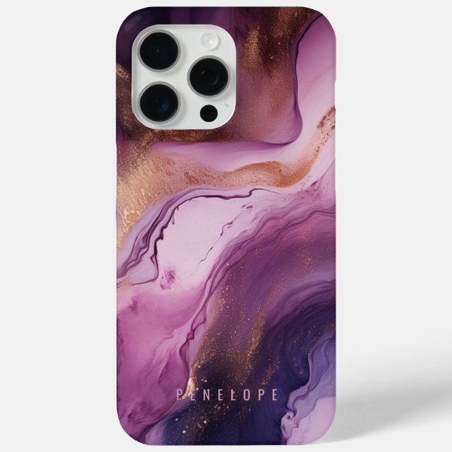 Rose gold purple marble girly  IPhone case  (Back)