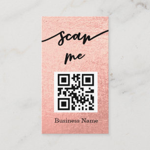 Rose Gold QR Code Business Card Your Logo Custom 