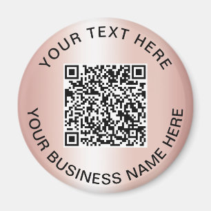 Rose Gold QR Code Business Promo Magnet