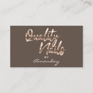 Rose Gold Quality Nails Script Frame QR Code Logo Business Card
