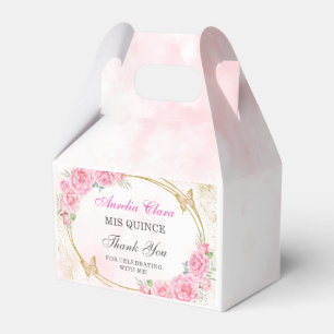 Rose Gold Quinceanera Miss Quince 15 Anos Birthday Favor Box