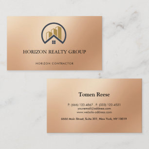    Rose Gold   Red Colour Real Estate Business Card