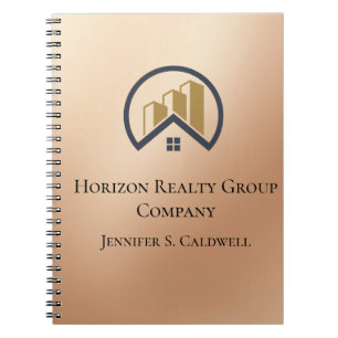 Rose Gold Red Colour Real Estate Notebook