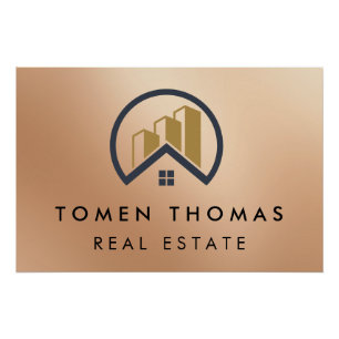 Rose Gold   Red Colour Real Estate Poster
