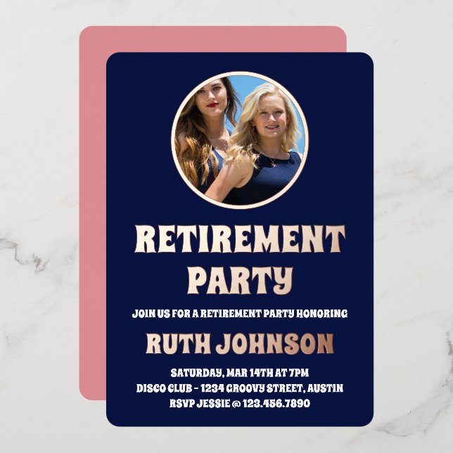 Rose Gold Retirement Party Photo (Front/Back)