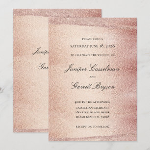 Rose Gold Rhapsody Wedding Elegant Sparkling Gold Invitation