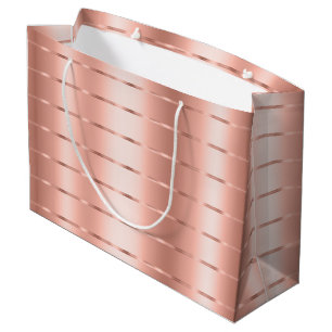 Rose Gold Ribbon Bow Bridal Shower Large Gift Bag