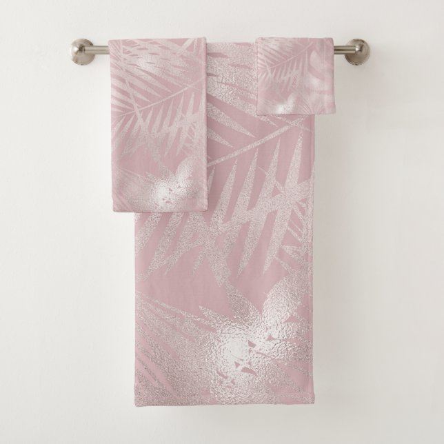 Rose Gold rose Botanique Tropical Palm Tree Feuill (En situation)