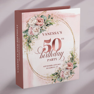 Rose Gold Rose Douce 50e Anniversaire Classeur de
