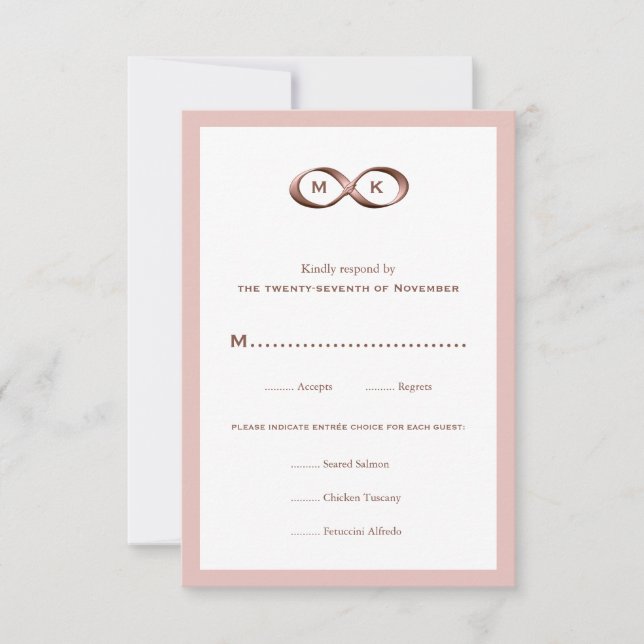 Rose Gold Rose Infinity Accroche main poignée RSVP (Devant)