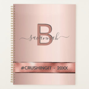 Rose gold rose monogram motivationnelle 2023