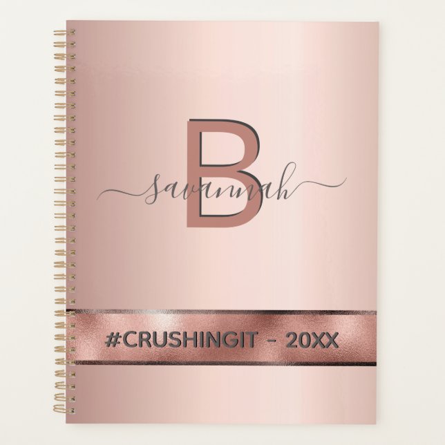 Rose gold rose monogram motivationnelle 2023 (Devant)
