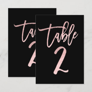 Rose Gold Rose Pailleté Moderne Numéro de Table 2