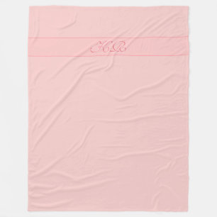 Rose gold / Rose quartz with your initials Fleece Blanket