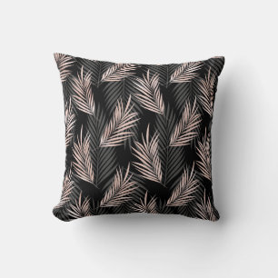 Rose gold safari, palm leaf paper. throw pillow