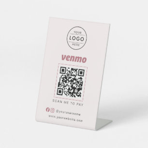 Rose Gold Salon Beauty Venmo QR Code Payment Sign