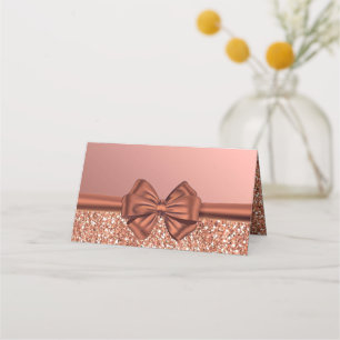 Rose Gold Satin Bow – Place Card