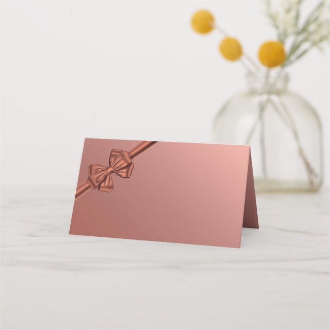 Rose Gold Satin Bow – Place Card (Front)
