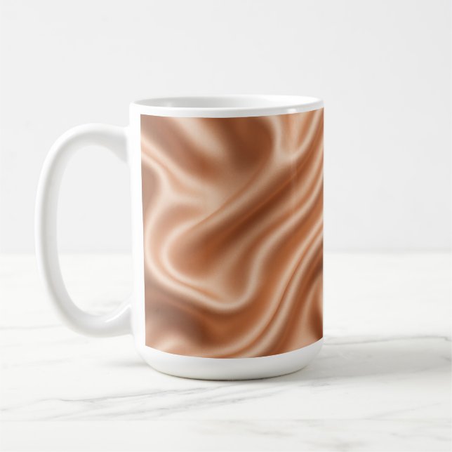 Rose Gold Satin Silk Abstract Luxury Pattern Coffee Mug (Left)