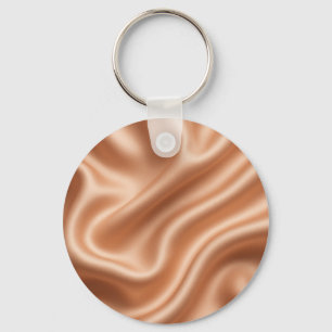 Rose Gold Satin Silk Abstract Luxury Pattern Keychain