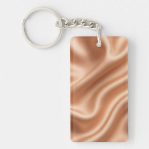 Rose Gold Satin Silk Abstract Luxury Pattern Keychain